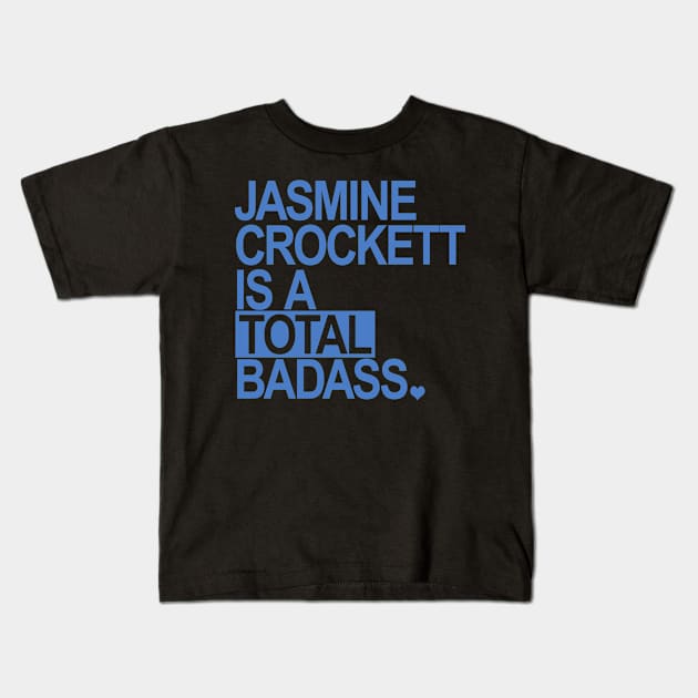 Jasmine Crockett is a total badass - blue box Kids T-Shirt by Tainted